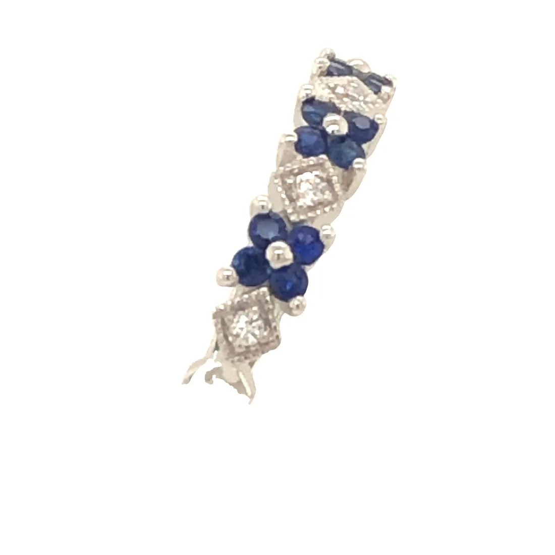14k Blue Sapphire and Diamond Stacking Ring