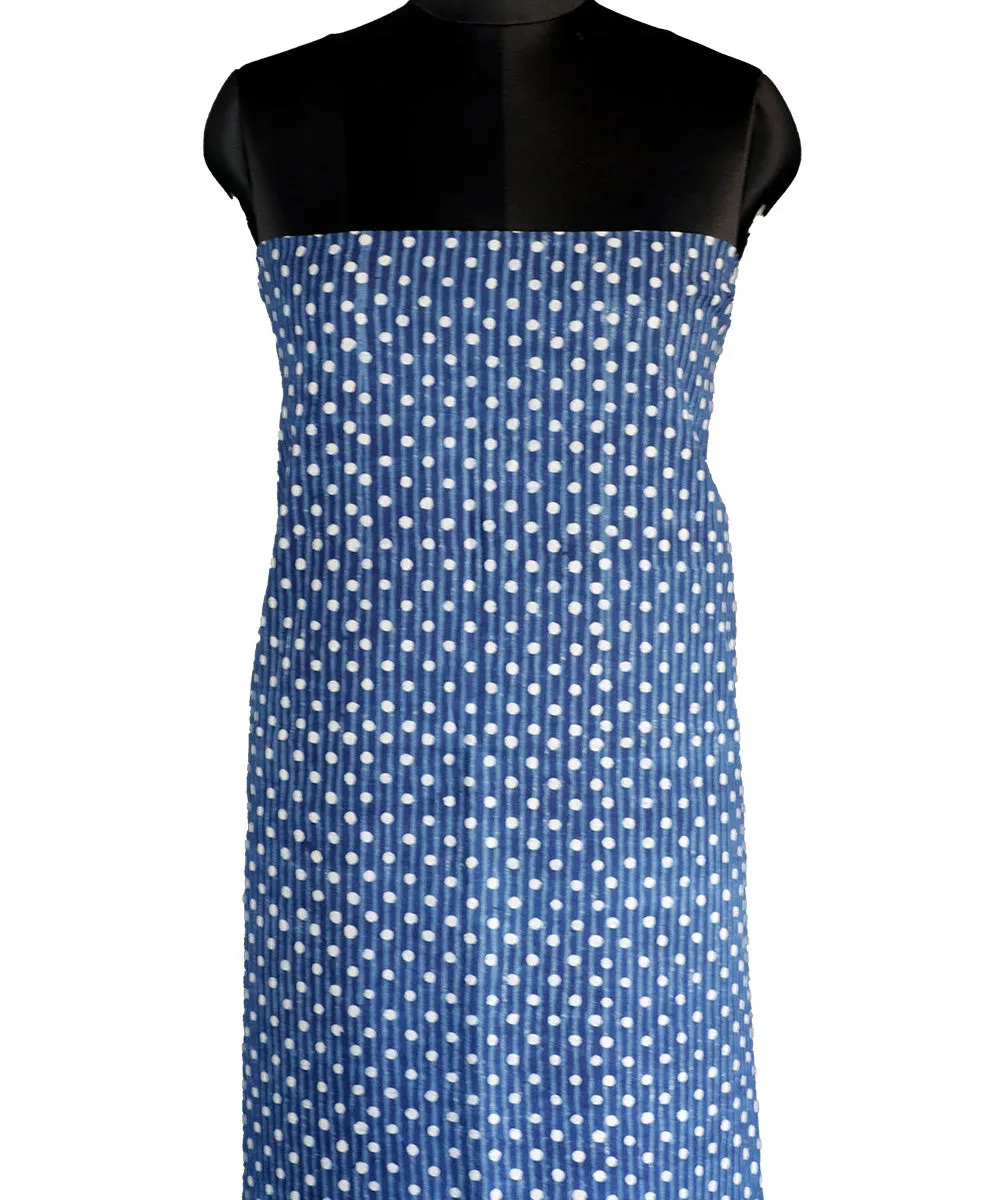 2.5 m Blue handblock print cotton kurta material