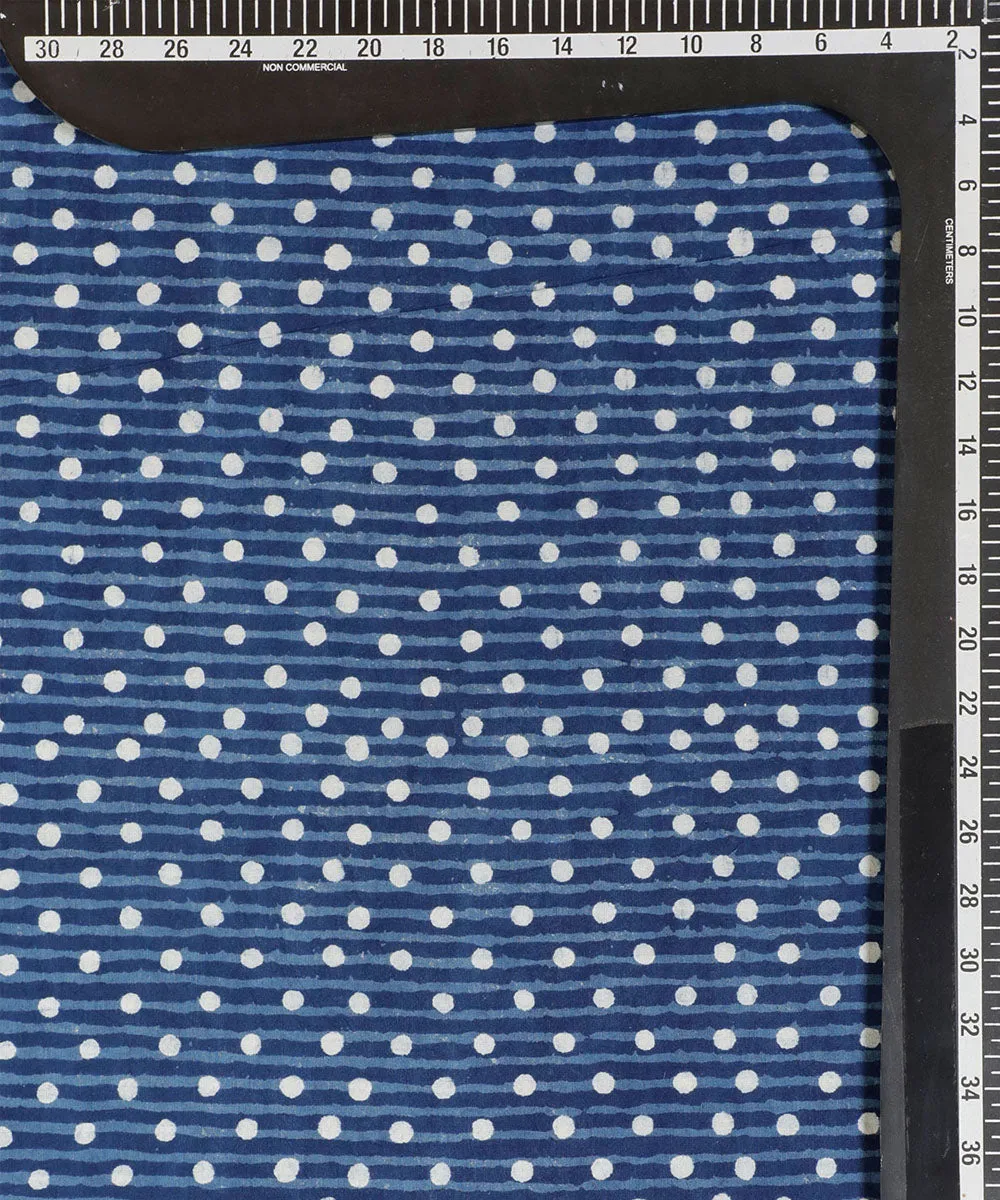 2.5 m Blue handblock print cotton kurta material