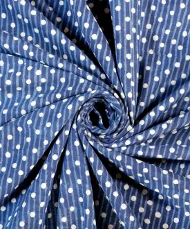 2.5 m Blue handblock print cotton kurta material
