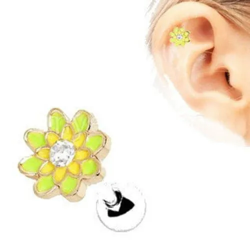 316L Stainless Steel Spring Flower Cartilage Earring