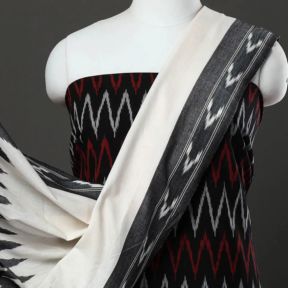 3pc Cotton Handloom Pochampally Ikat Dress Material 23
