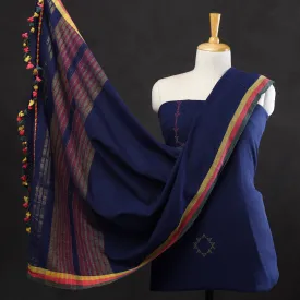 3pc Kutch Handloom Organic Kala Cotton Suit Material Set 15