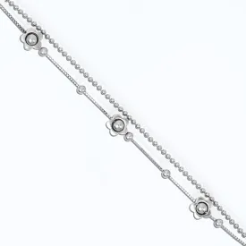 925 Silver Bracelet with Flower Design