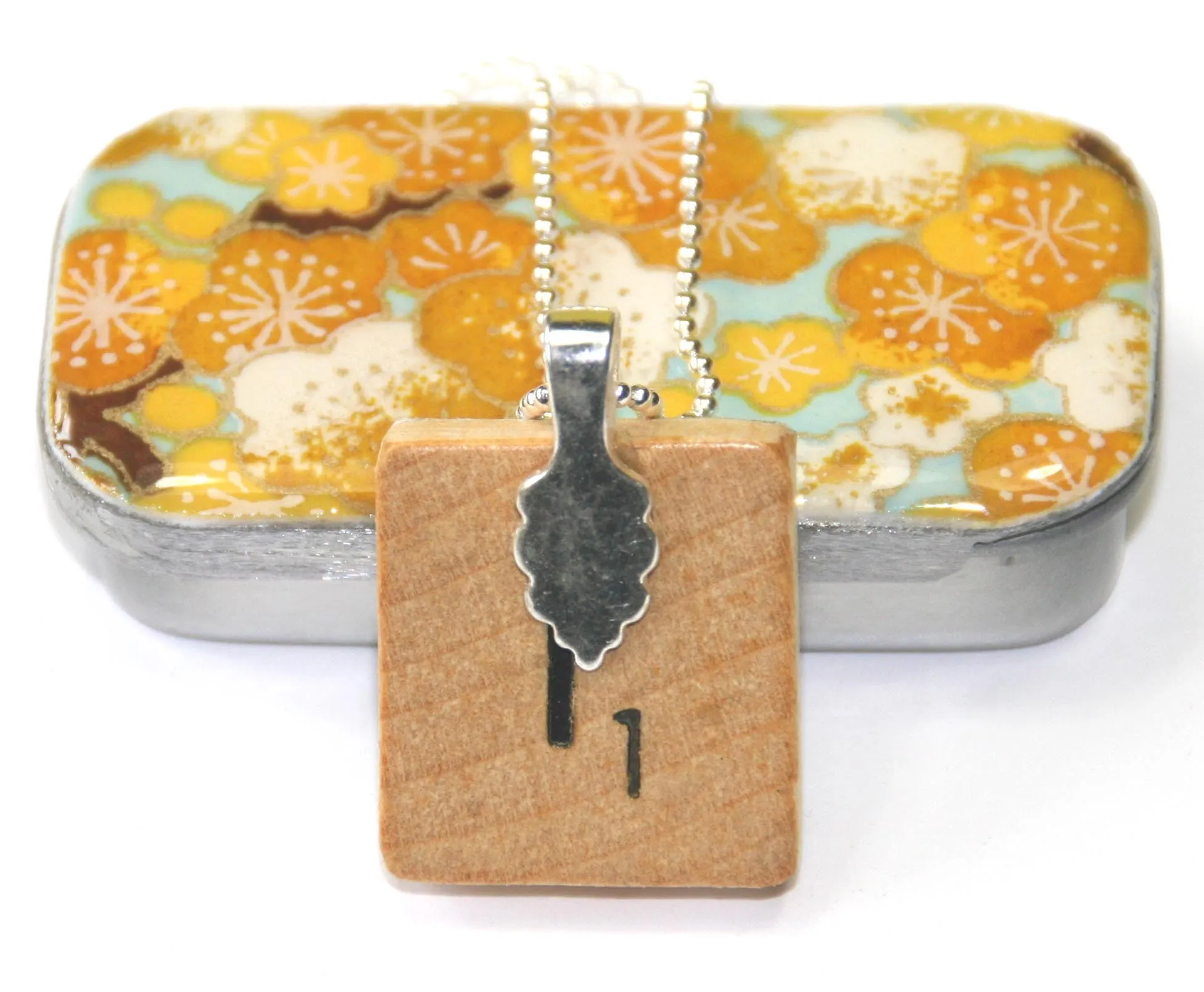 A Scrabble Tile Pendant and Teeny Tiny Tin Sakura Yellow