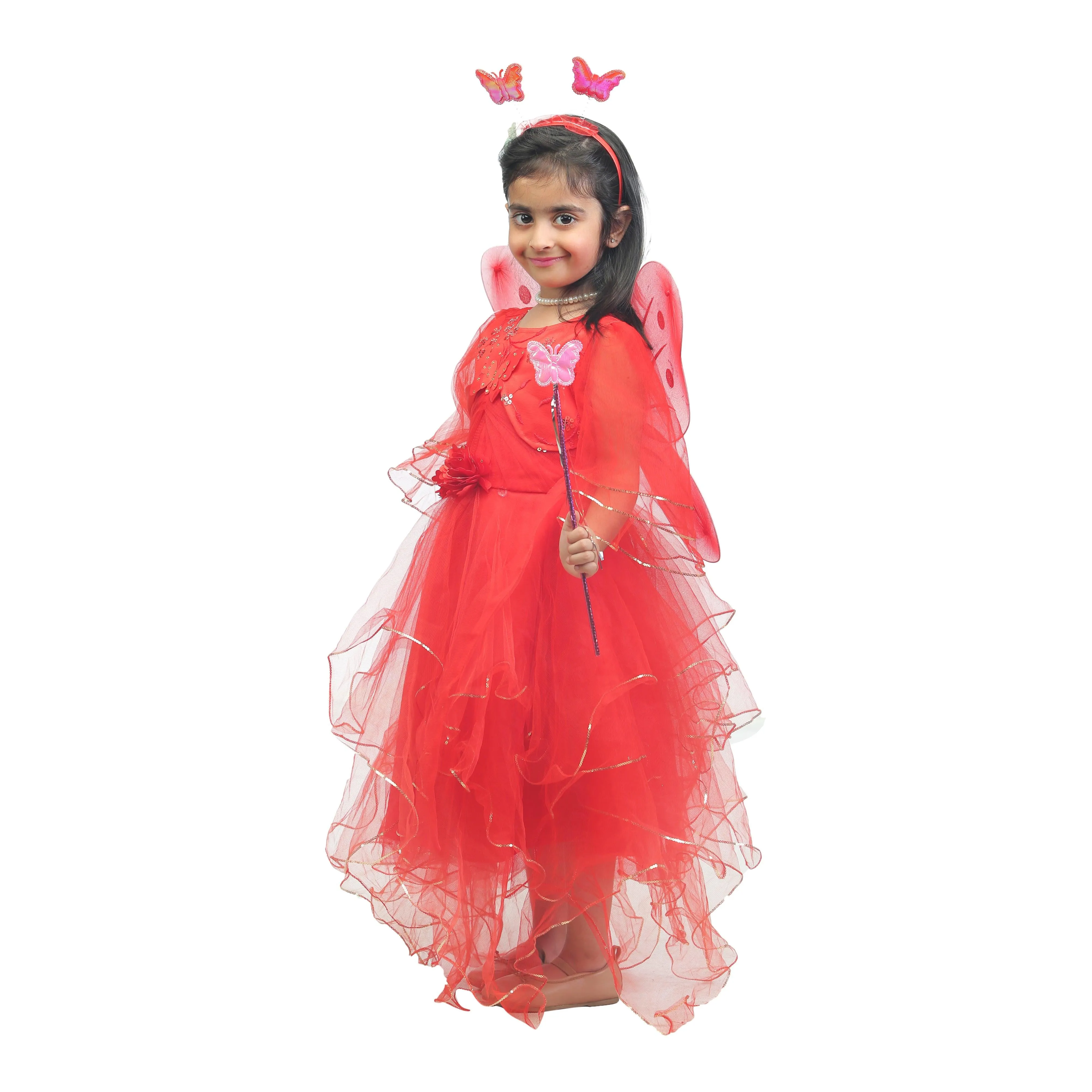 Ahhaaaa Kids Cotton A-Line Maxi Dress/Angel Pari Dress/Christmas Gown