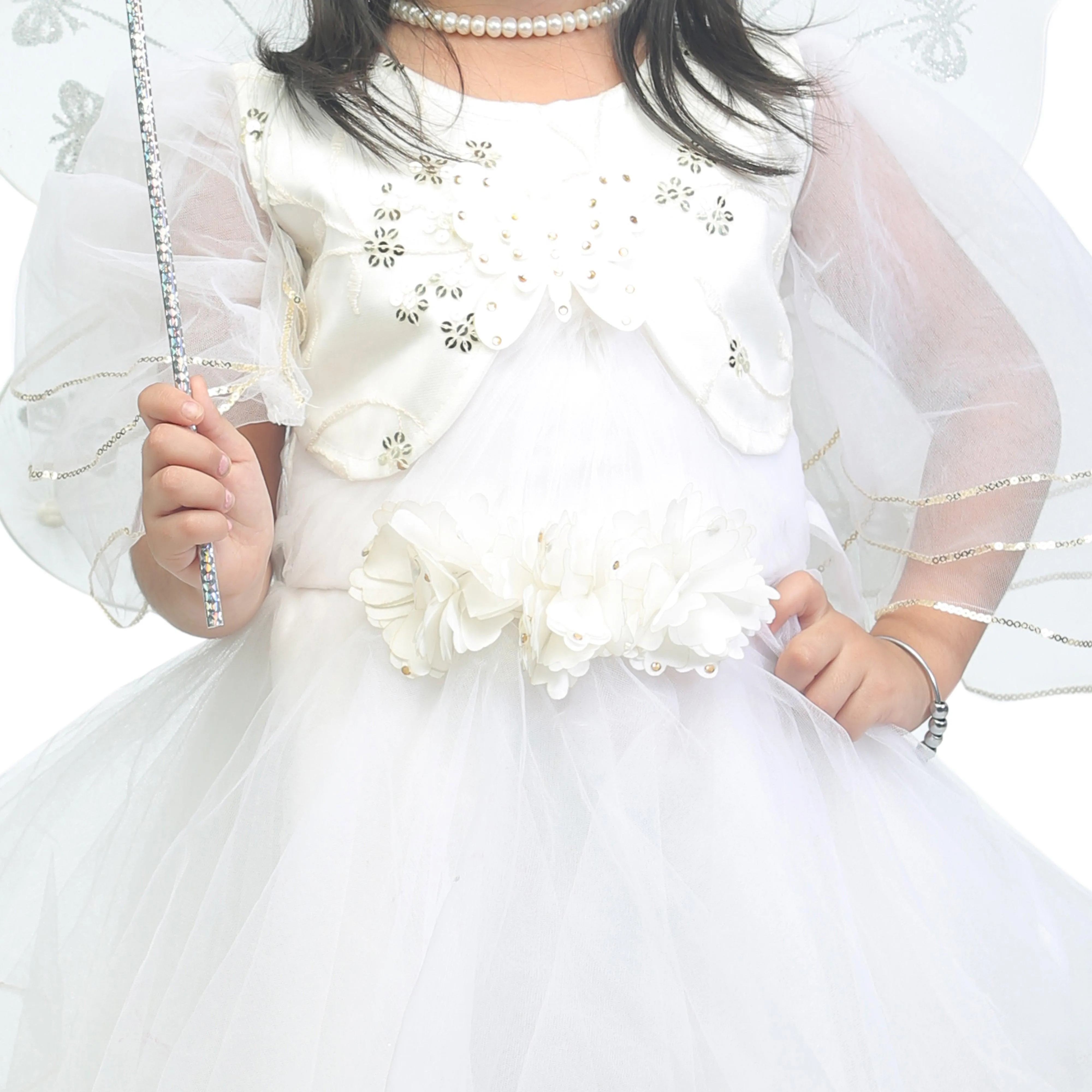 Ahhaaaa Kids Cotton A-Line Maxi Dress/Angel Pari Dress/Christmas Gown