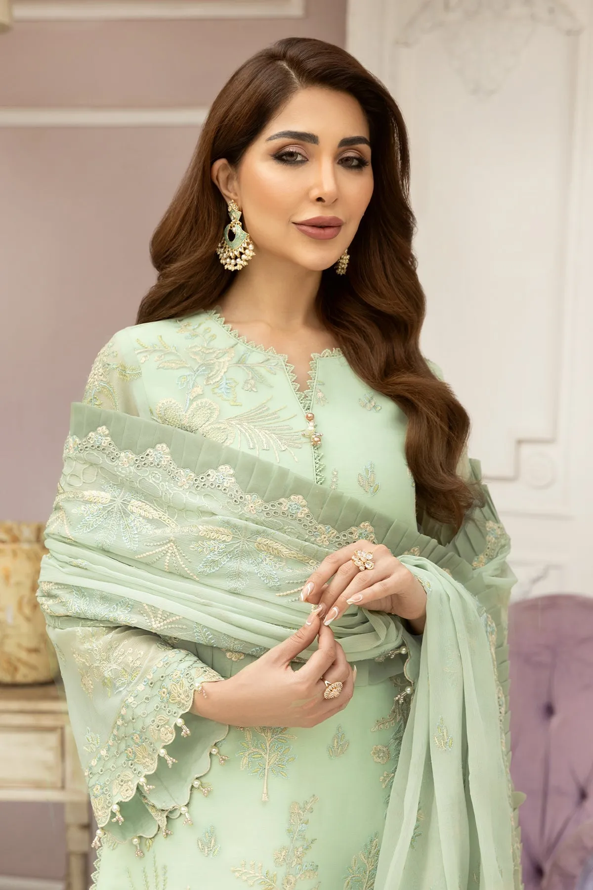 Alizeh Dhaagey Formal Collection  – Pistachio - V01D09