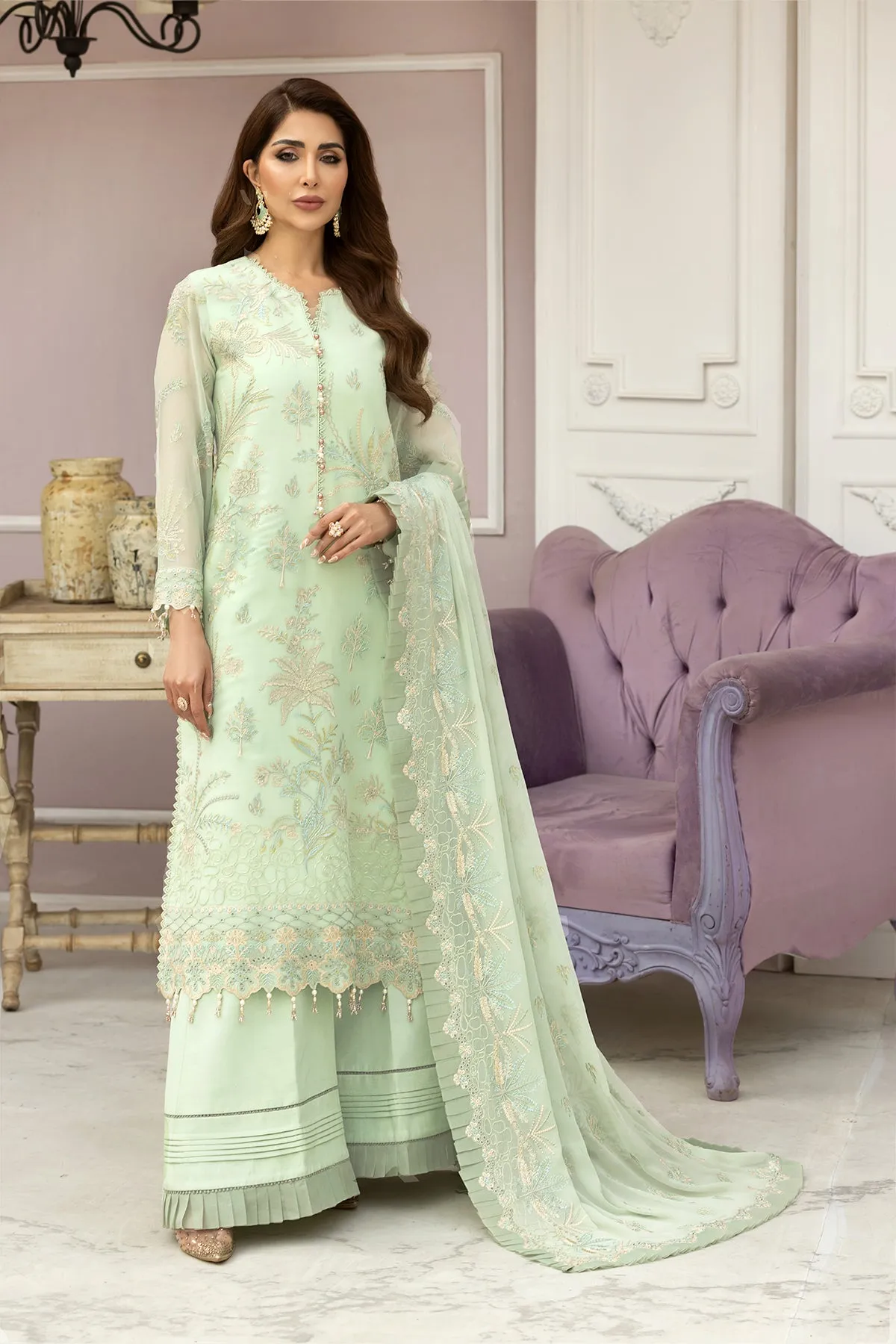 Alizeh Dhaagey Formal Collection  – Pistachio - V01D09