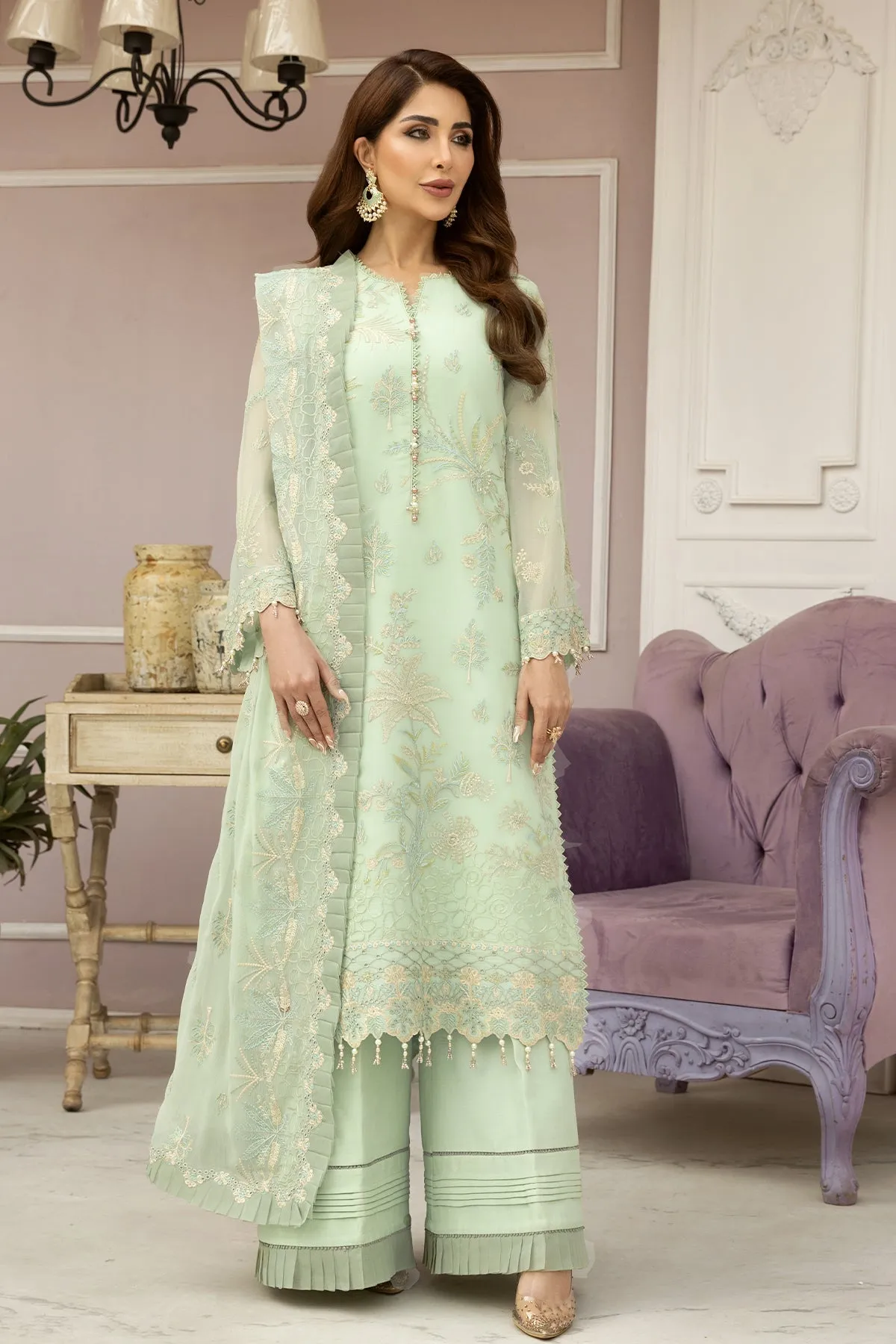 Alizeh Dhaagey Formal Collection  – Pistachio - V01D09