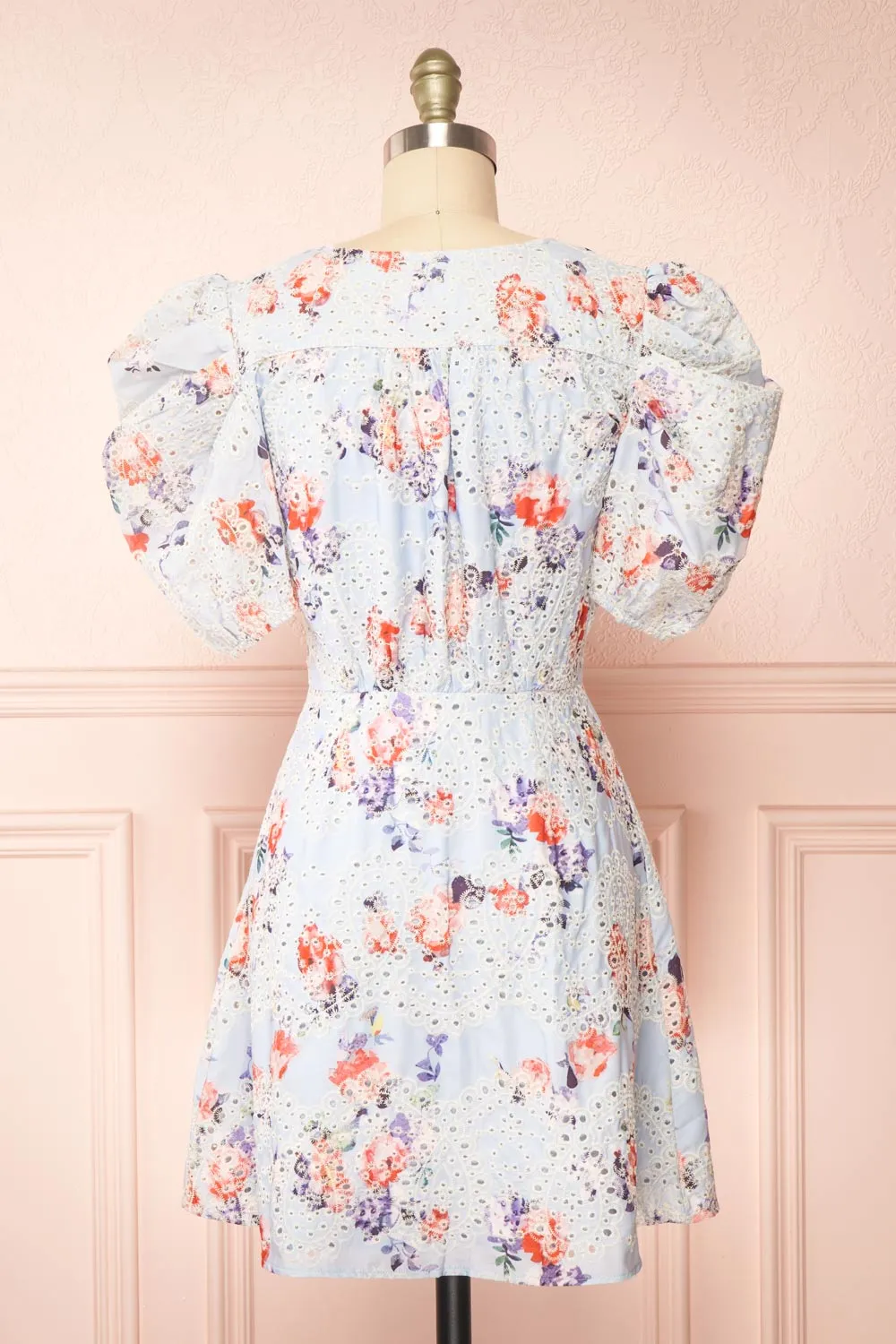 Alyxa | Short Floral Dress w/ Puffy Sleeves