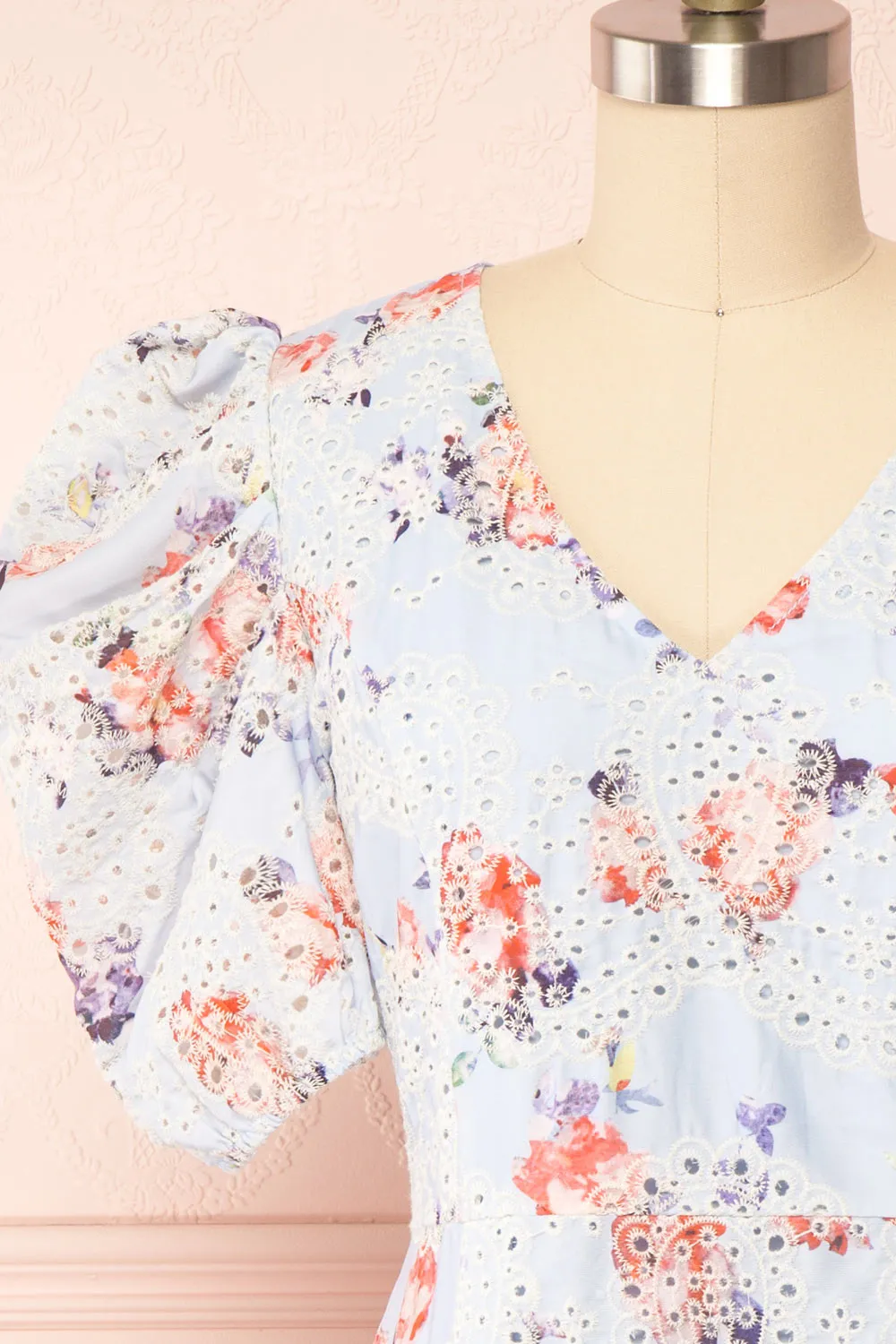 Alyxa | Short Floral Dress w/ Puffy Sleeves