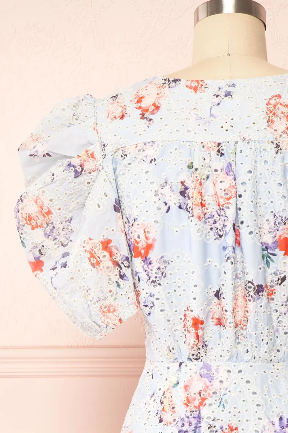 Alyxa | Short Floral Dress w/ Puffy Sleeves