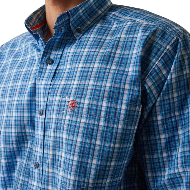 Ariat Men's Pro Series Leyton Light Blue Classic Fit Long Sleeve Button Down Shirt 10043693