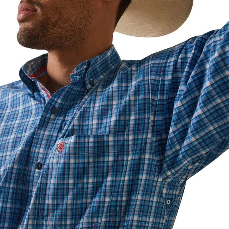 Ariat Men's Pro Series Leyton Light Blue Classic Fit Long Sleeve Button Down Shirt 10043693