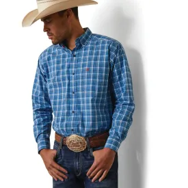 Ariat Men's Pro Series Leyton Light Blue Classic Fit Long Sleeve Button Down Shirt 10043693