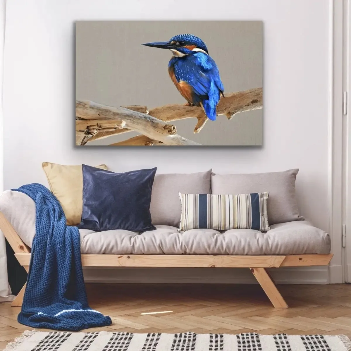 Azure Kingfisher- Blue Australian Bird Canvas And Art Print