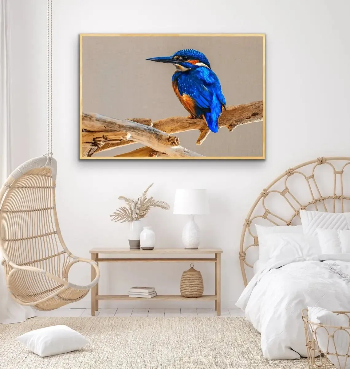 Azure Kingfisher- Blue Australian Bird Canvas And Art Print