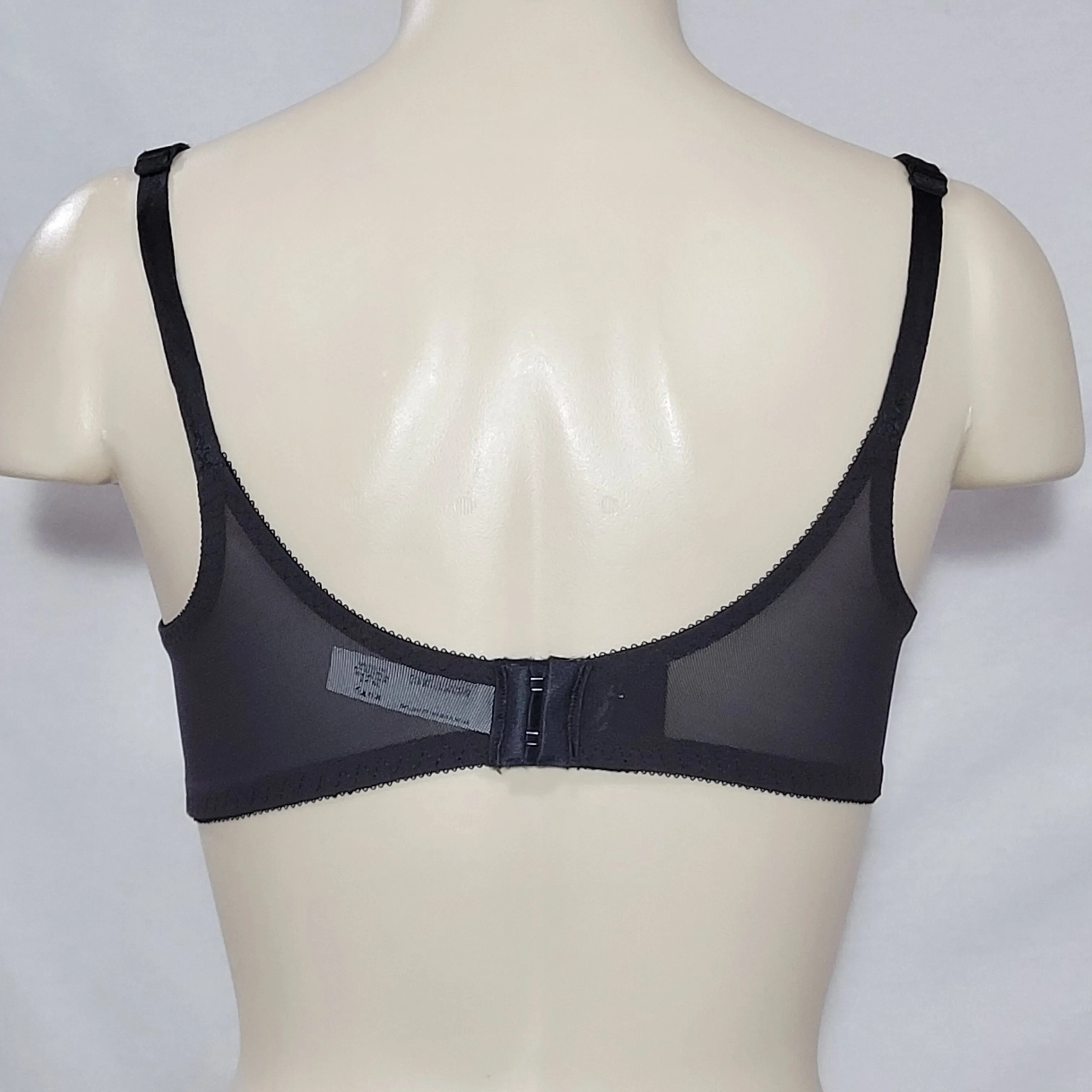 Bali 180 0180 Flower Underwire Bra 36B Black NEW WITH TAGS