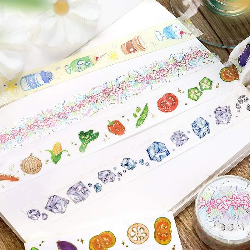BGM Foil Stamping Masking Tape: Life - Flower Line