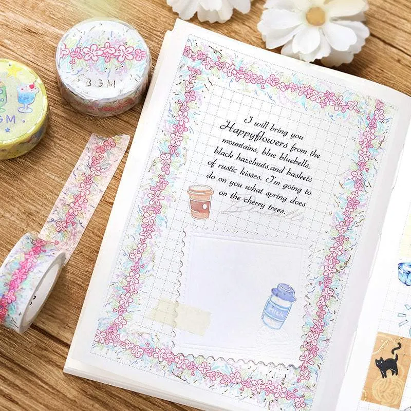BGM Foil Stamping Masking Tape: Life - Flower Line