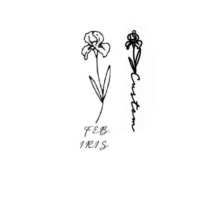 Birth Month Flower & Personalised Name Ring