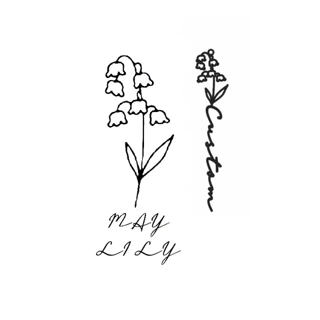 Birth Month Flower & Personalised Name Ring