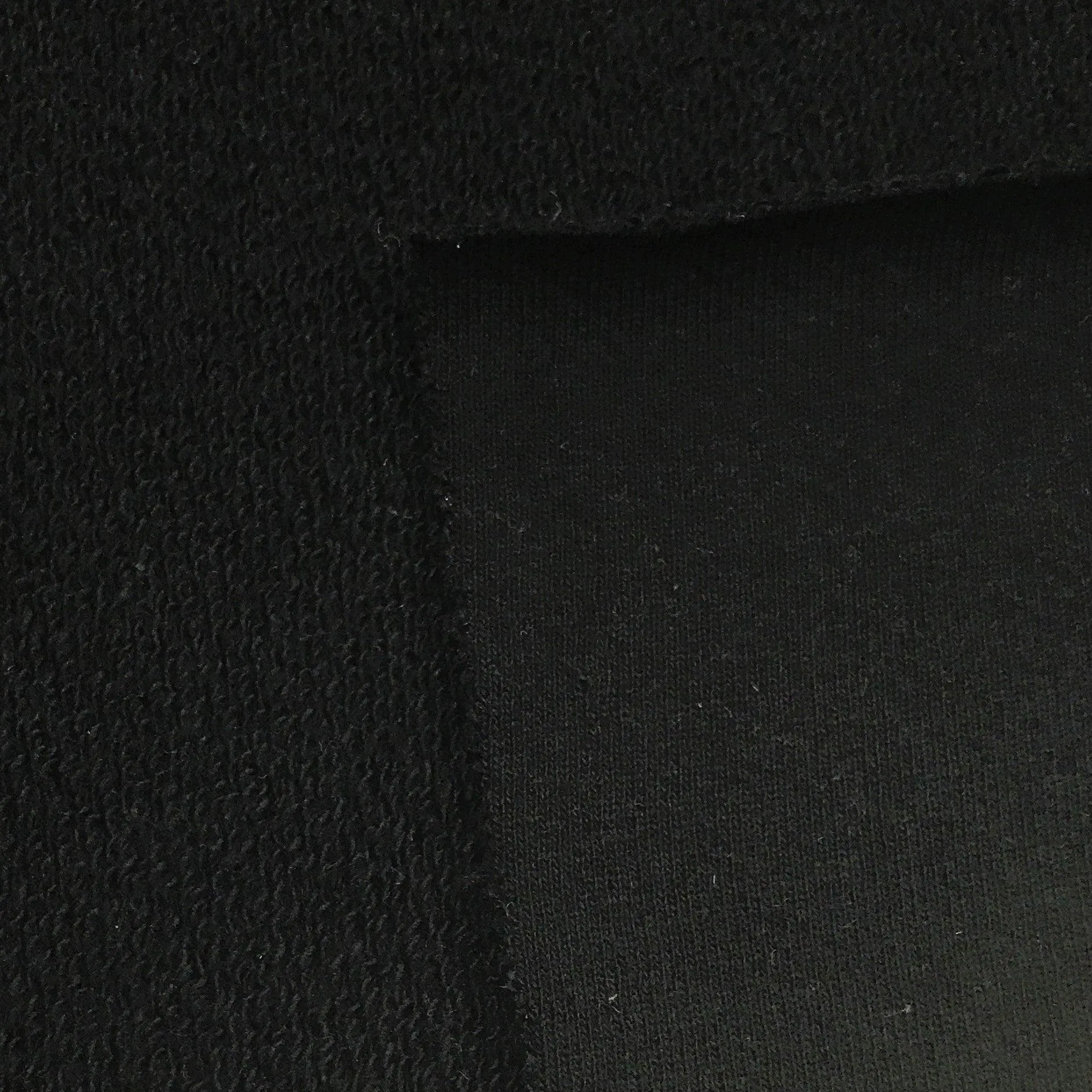 Black Heavy Organic Cotton French Terry Fabric -  Grown in the USA