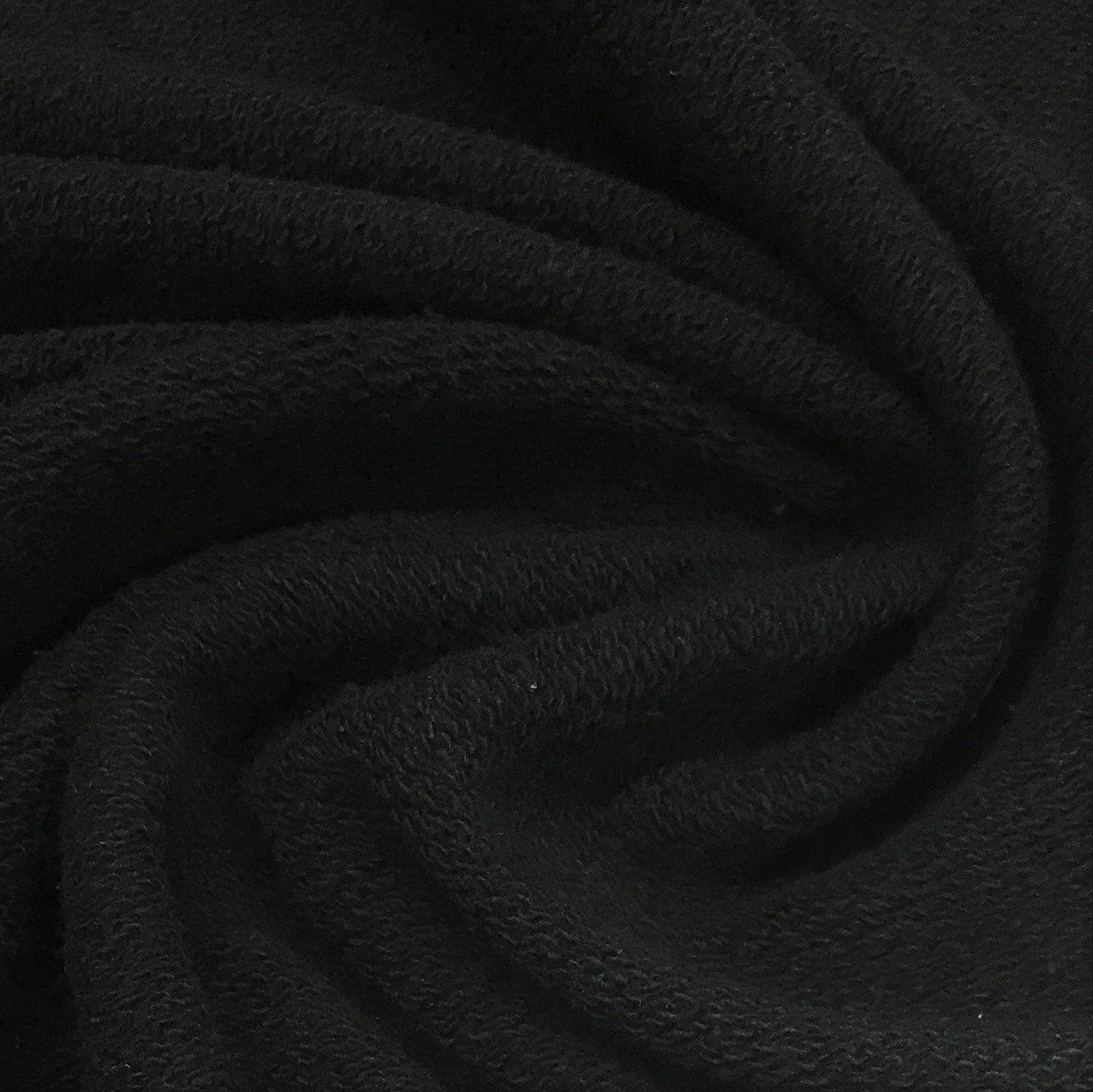 Black Heavy Organic Cotton French Terry Fabric -  Grown in the USA