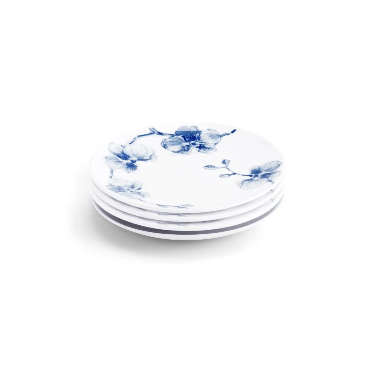 Blue Orchid Tidbit Plate Set