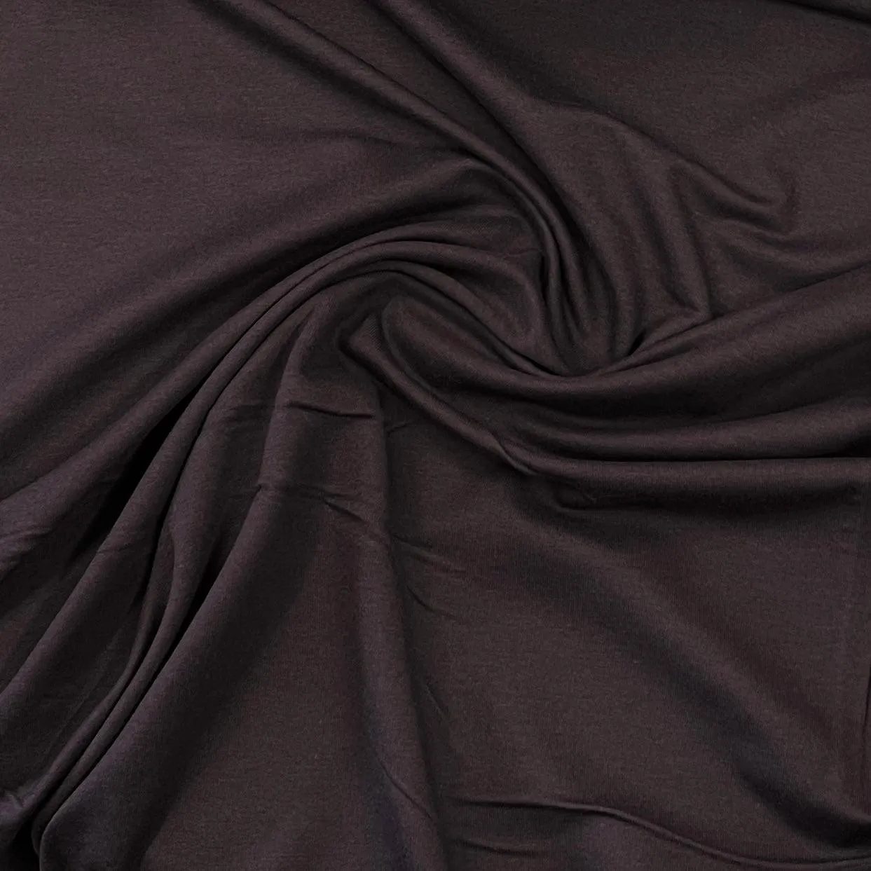 Brown Cotton Rib Knit Fabric