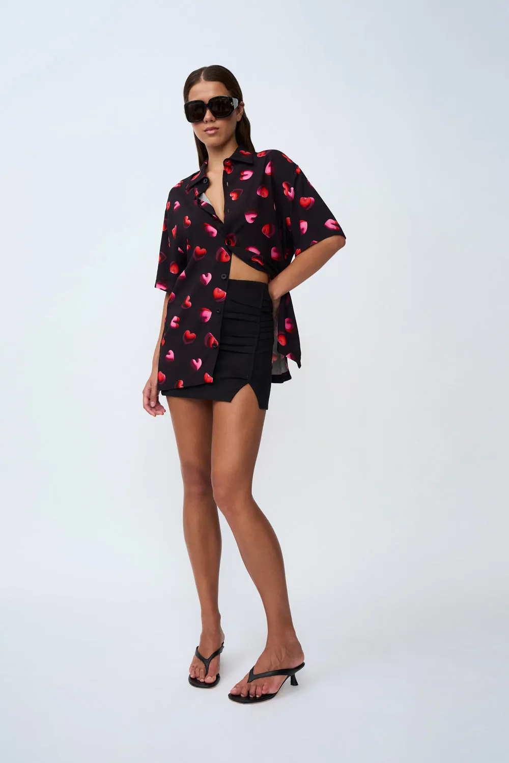 Bubble Heart Shirt | Final Sale - Black Red Pink