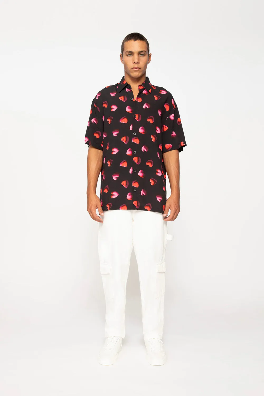 Bubble Heart Shirt | Final Sale  - Black Red Pink
