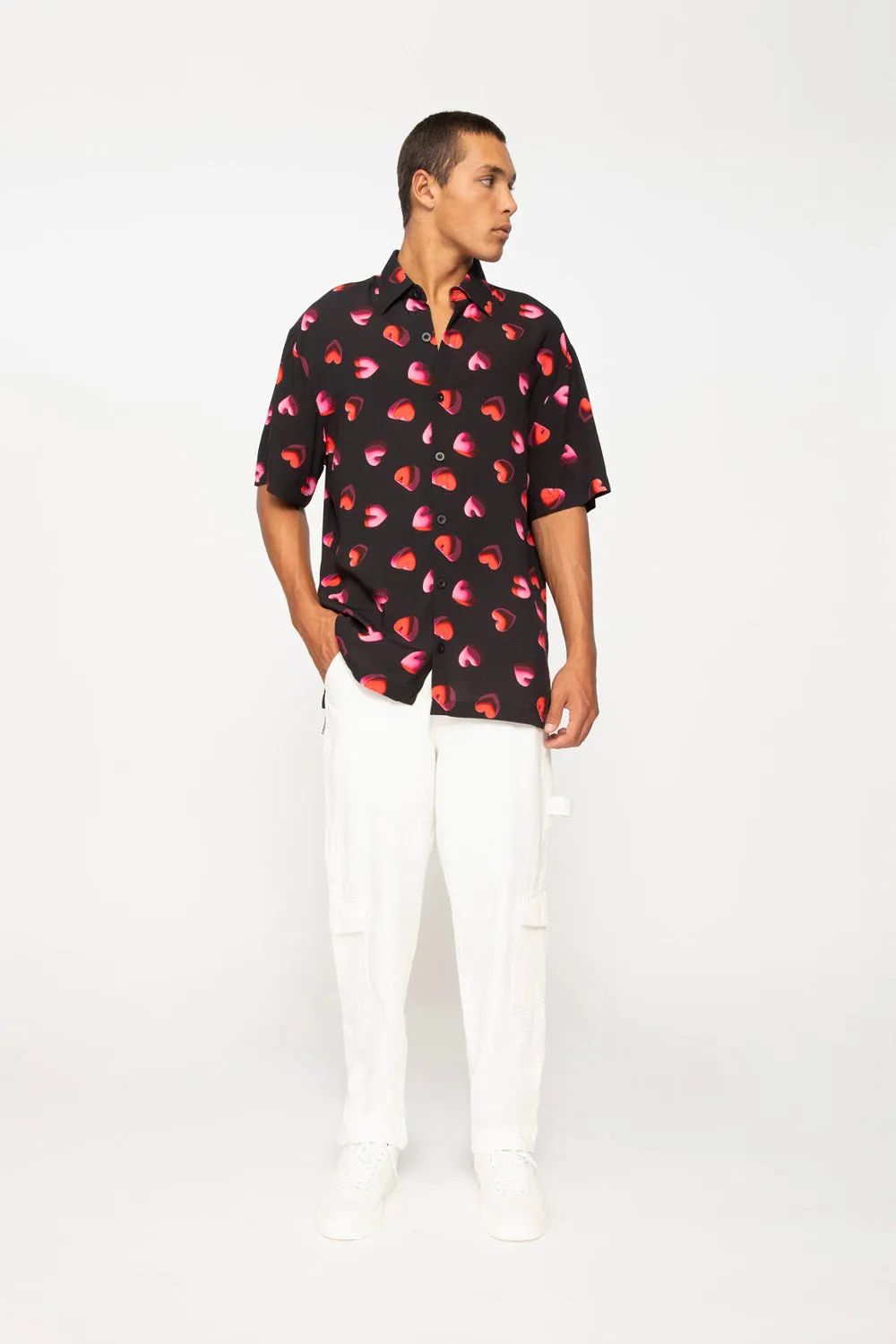 Bubble Heart Shirt | Final Sale  - Black Red Pink