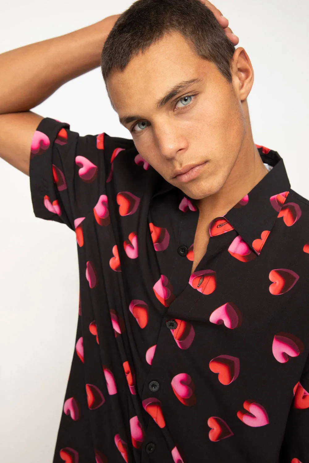 Bubble Heart Shirt | Final Sale  - Black Red Pink