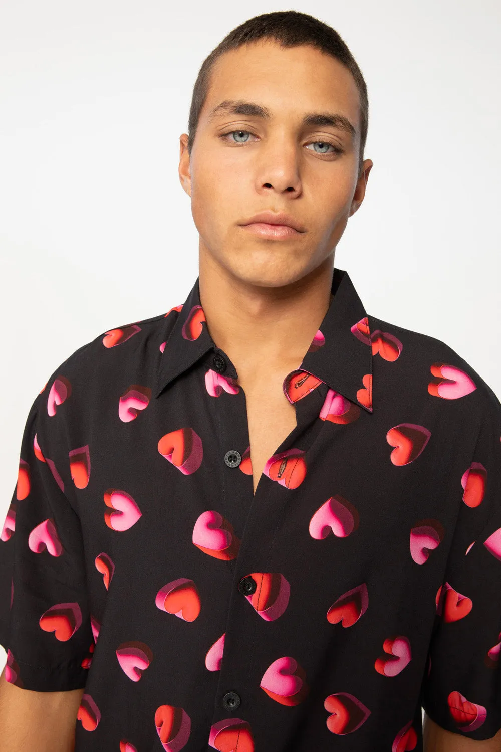 Bubble Heart Shirt | Final Sale  - Black Red Pink