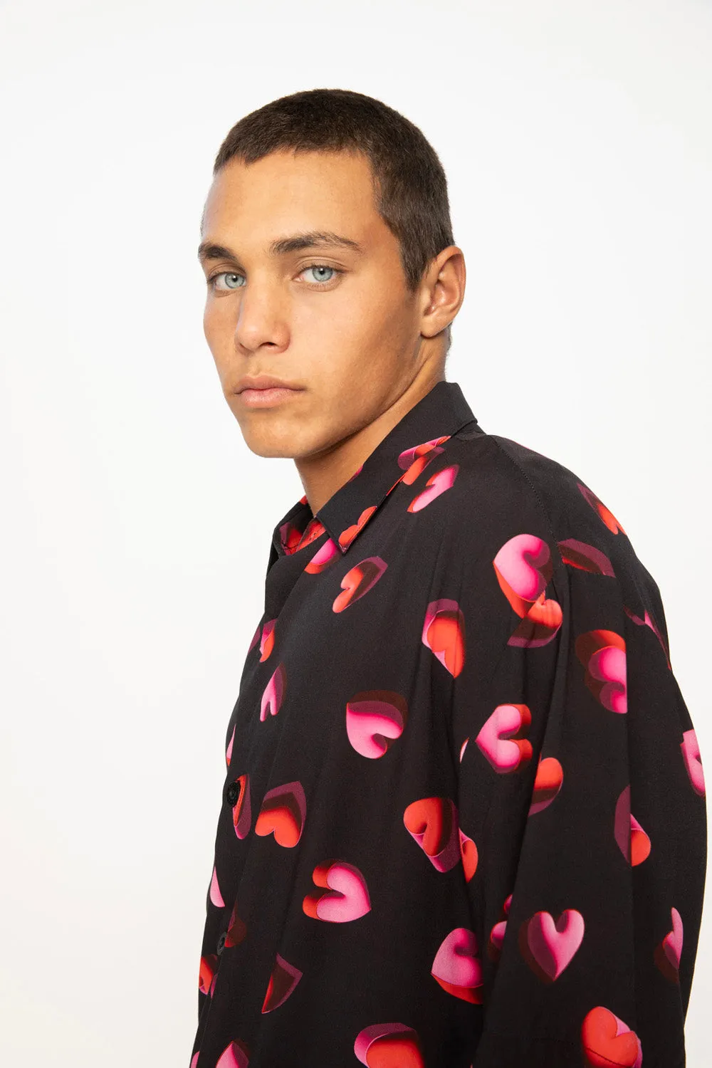 Bubble Heart Shirt | Final Sale  - Black Red Pink