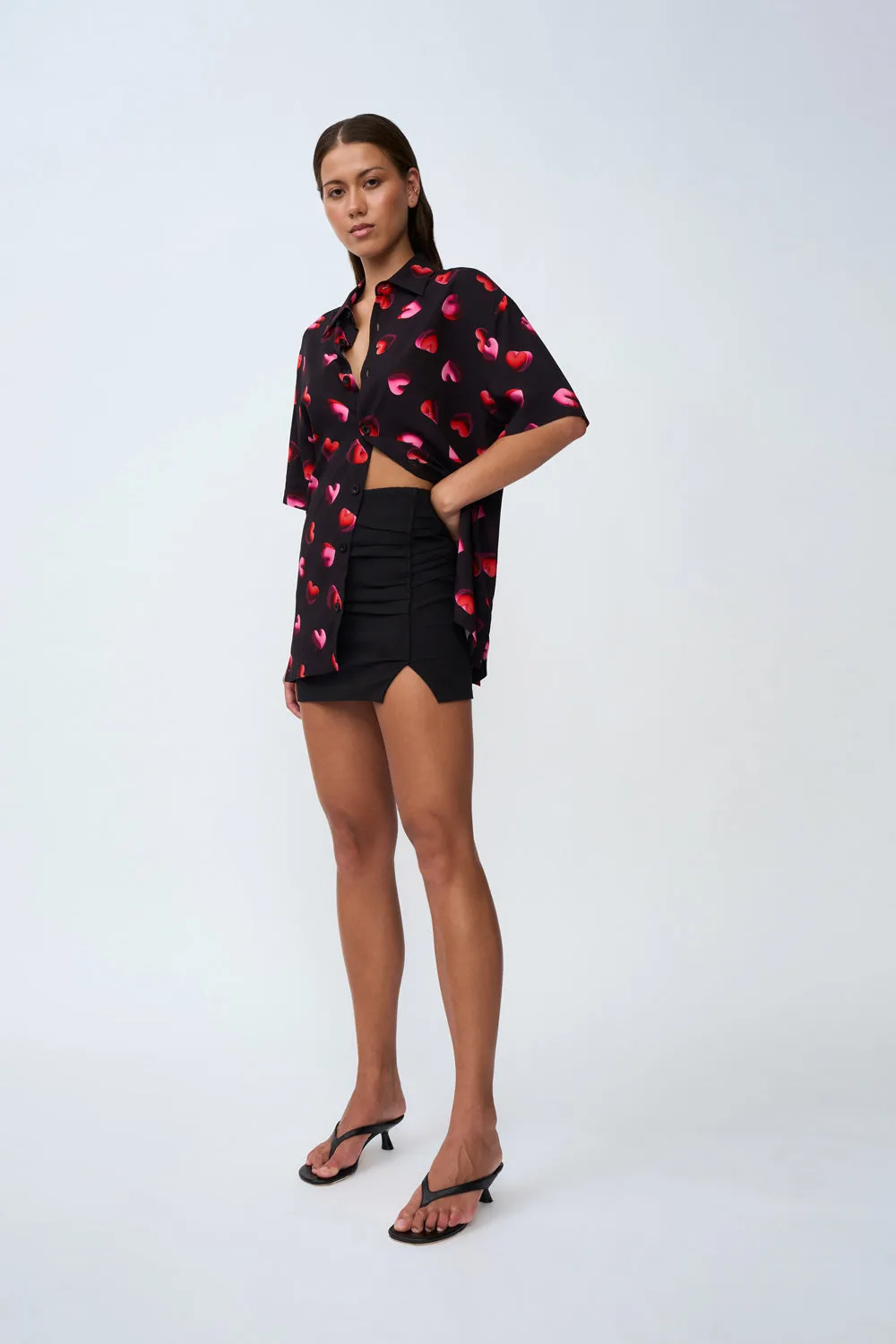 Bubble Heart Shirt | Final Sale - Black Red Pink