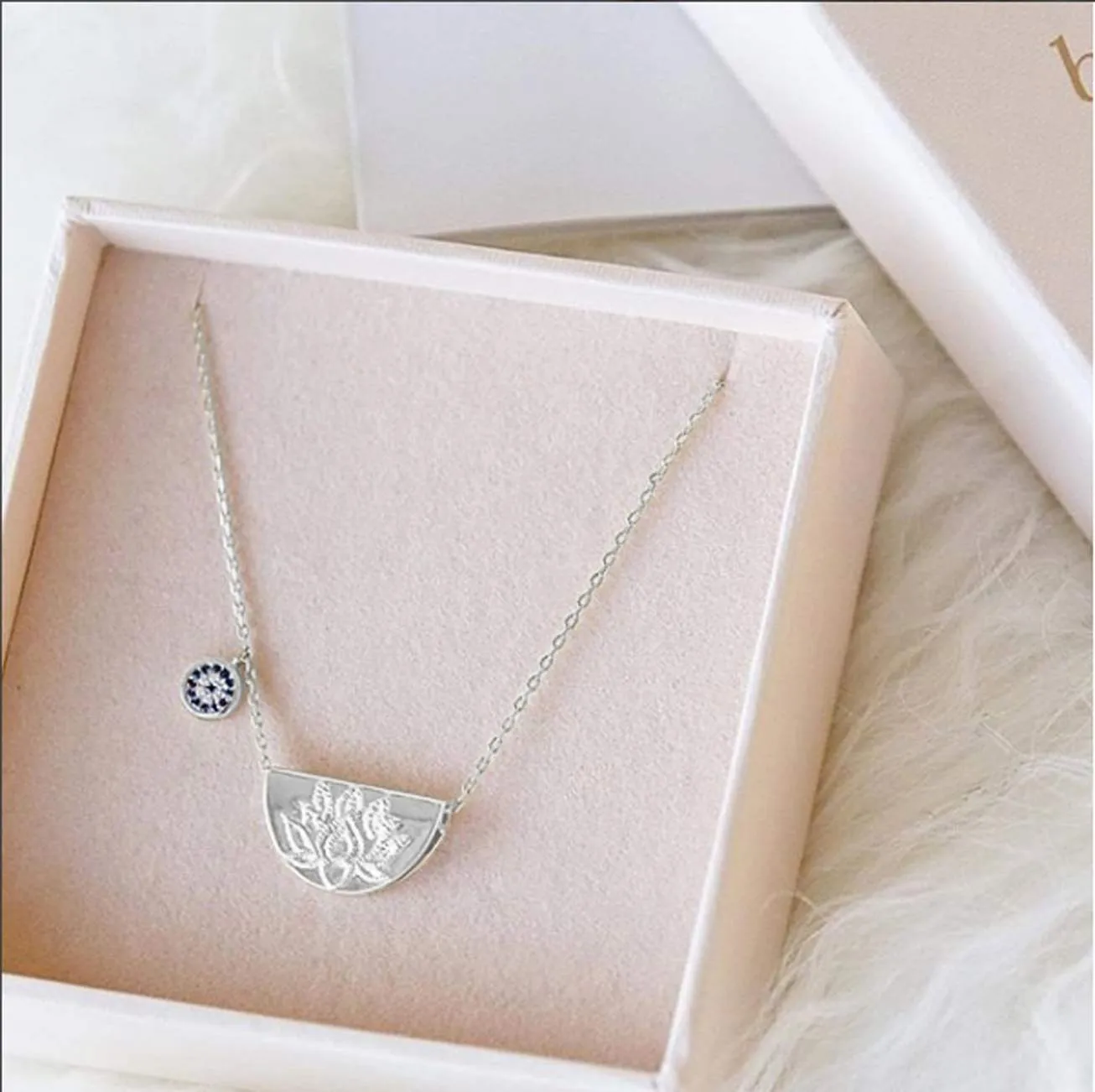 By Charlotte Lucky Lotus Necklace, Silver