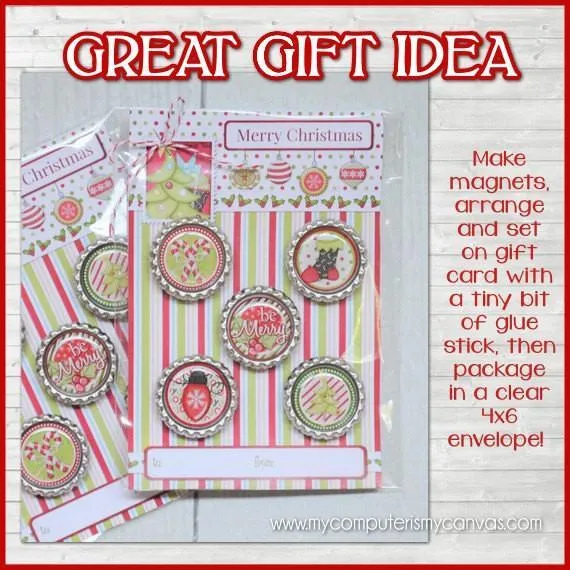 Christmas Bottle Cap PRINTABLE