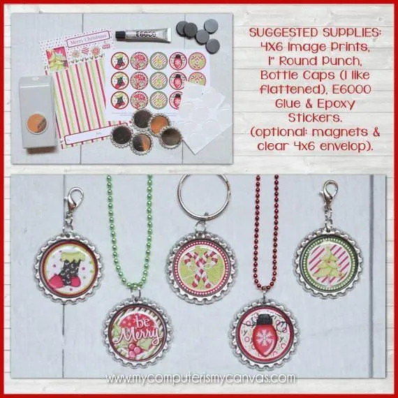 Christmas Bottle Cap PRINTABLE