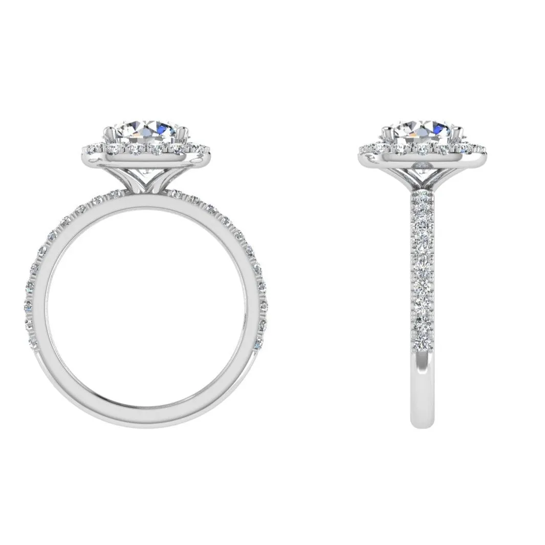 Cushion Halo Diamond Engagement Ring