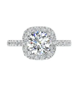 Cushion Halo Diamond Engagement Ring
