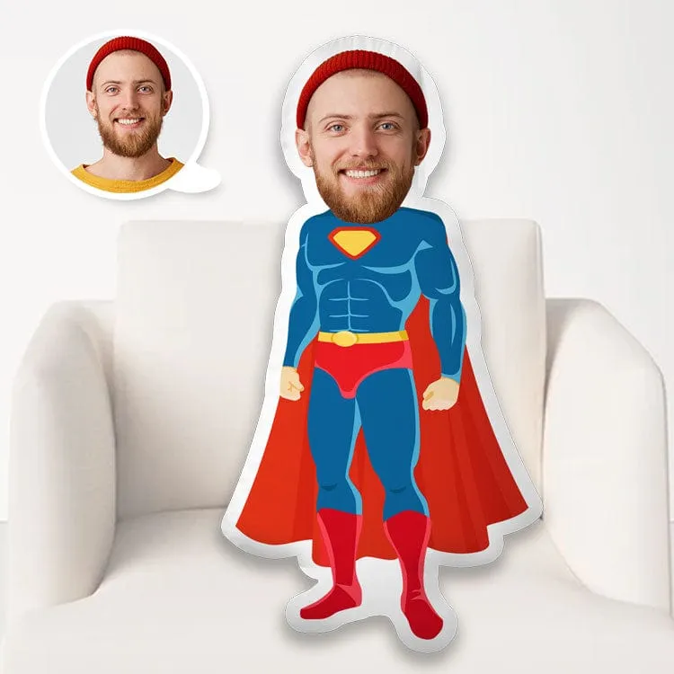 Custom 3D Superhero Your Photo Face Pillow | Super Fun Your Face Pillow Doll