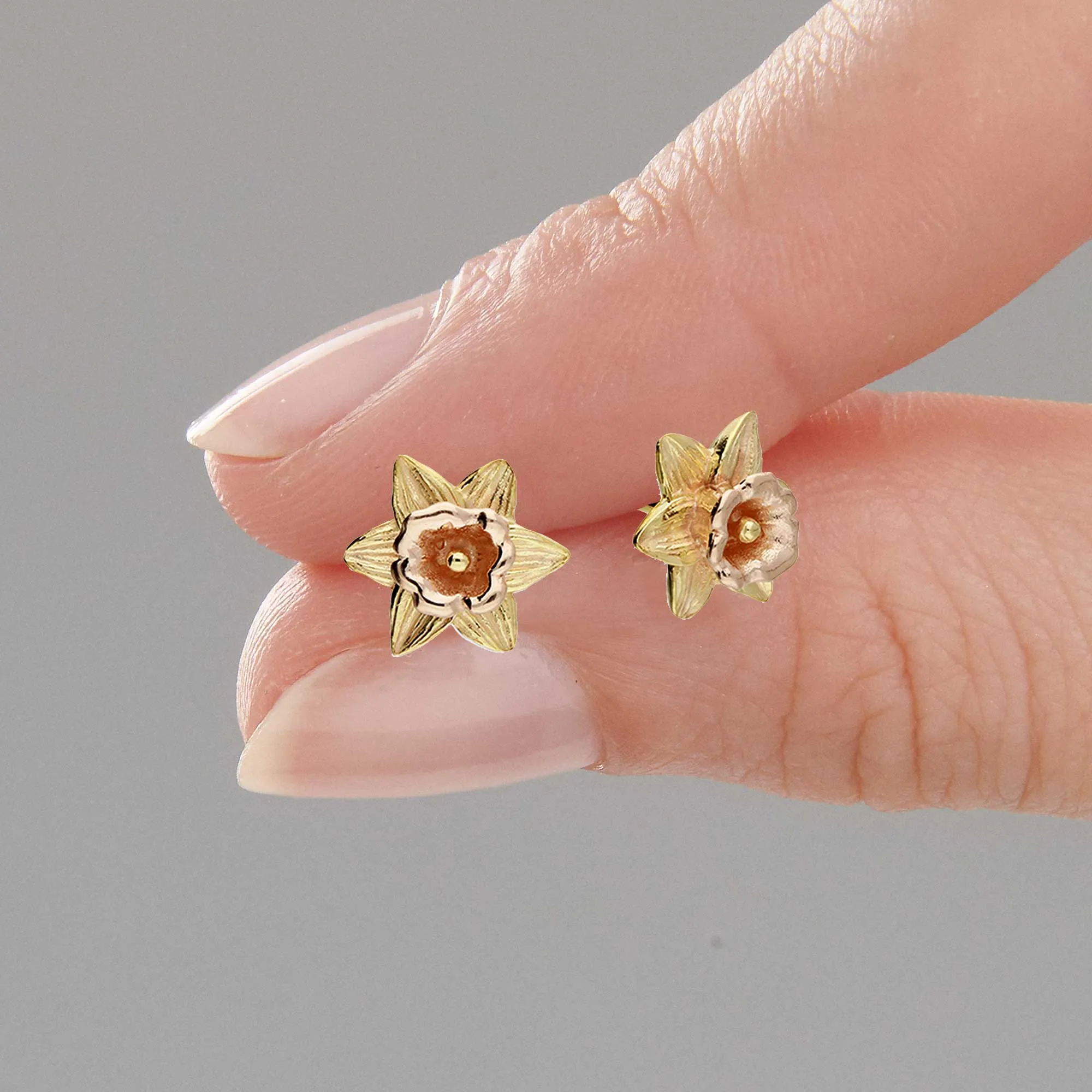 Daffodil Gold Vermeil Silver Studs
