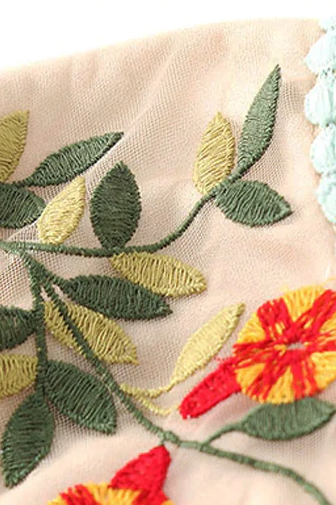 Danica Colorful Printed Dress with Lace and Tulle