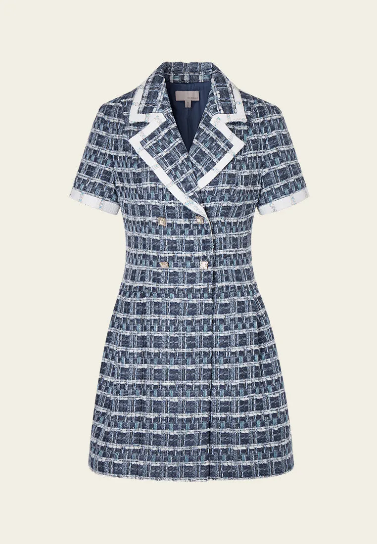 Double-breasted Geometric Lapel Dress