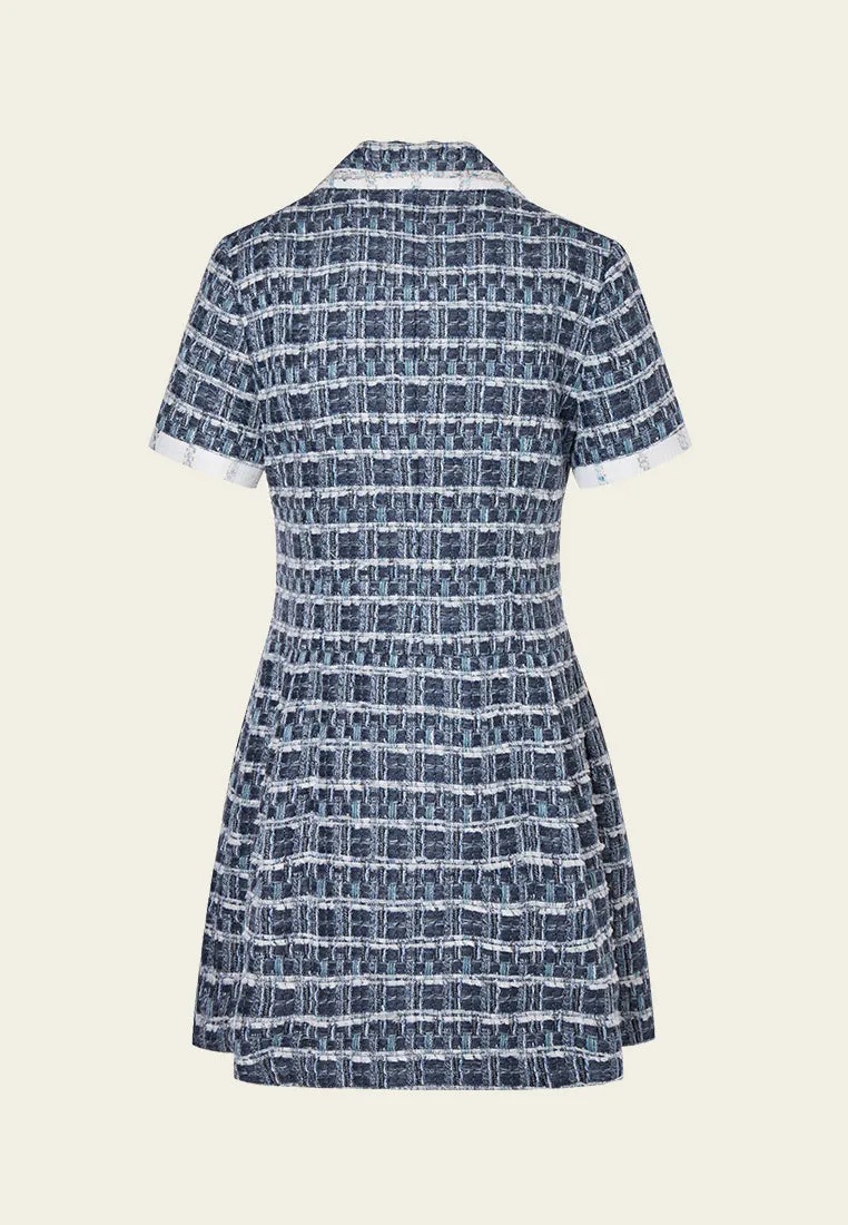 Double-breasted Geometric Lapel Dress