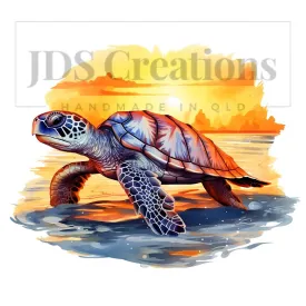 DTF Transfer - Sunset Turtle