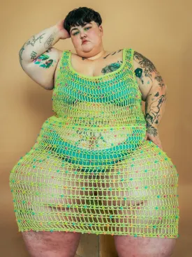 Flower Boy Ted - Green Beaded Crochet Dress